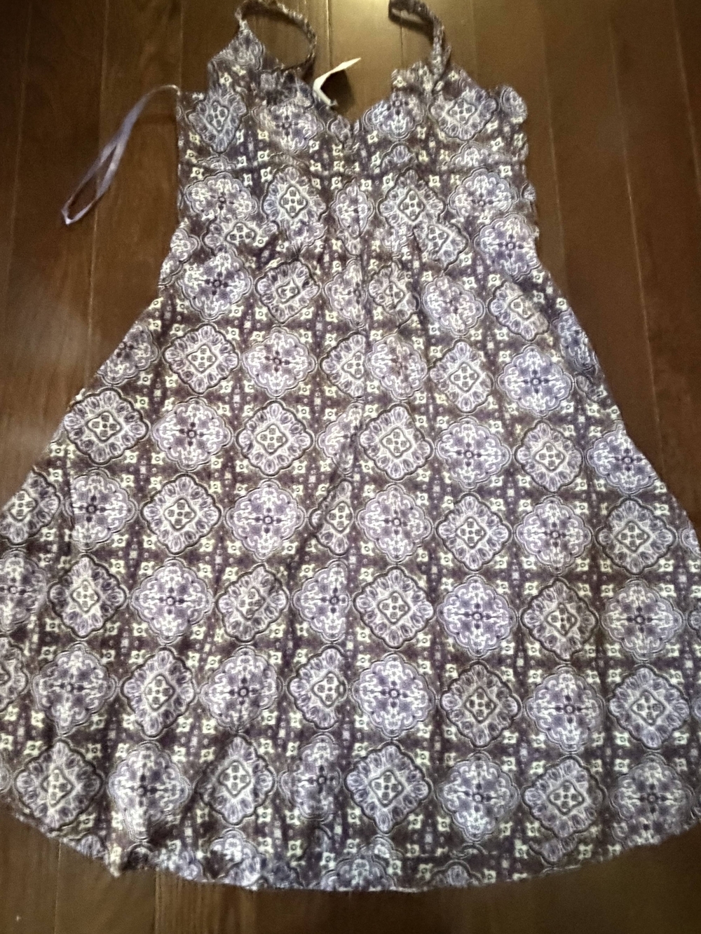 New York & Company Purple Paisley Print Dress